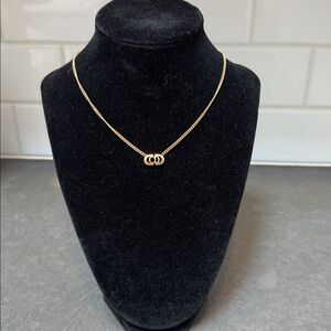 Christian Dior CD Choker Necklace Gold Plated